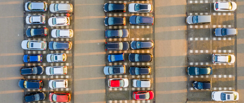 Image of parking lot. Association parking is important to think about.